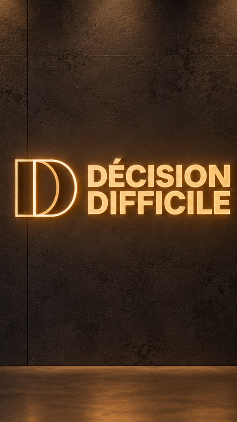L'enseigne lumineuse Décision Difficile
